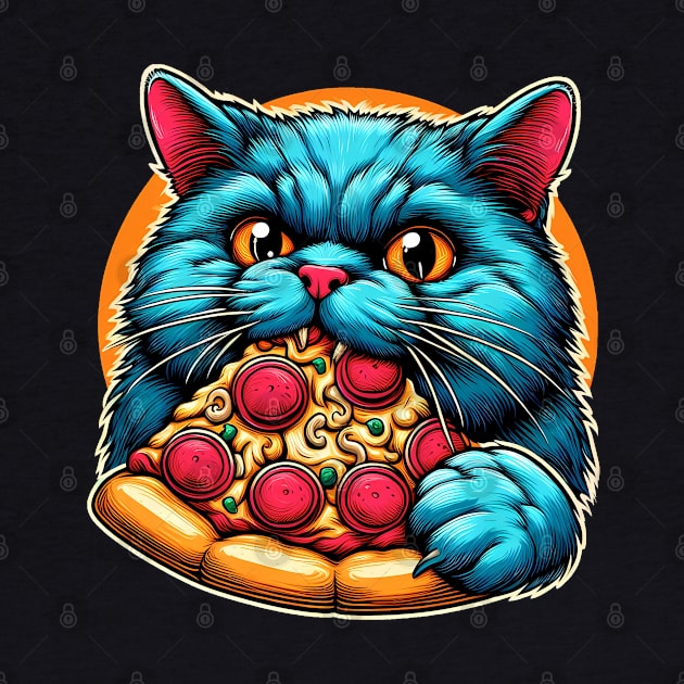 Cute Cat eating Pizza by cowyark rubbark